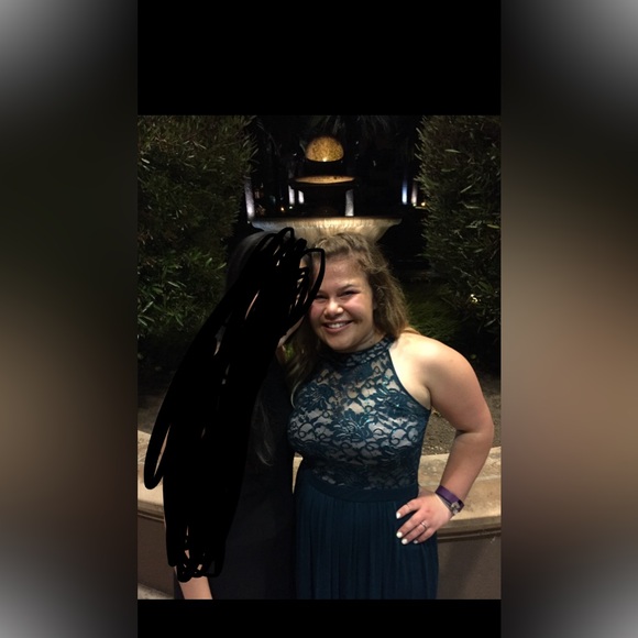 Emerald Green Halter Dress - Picture 4 of 4